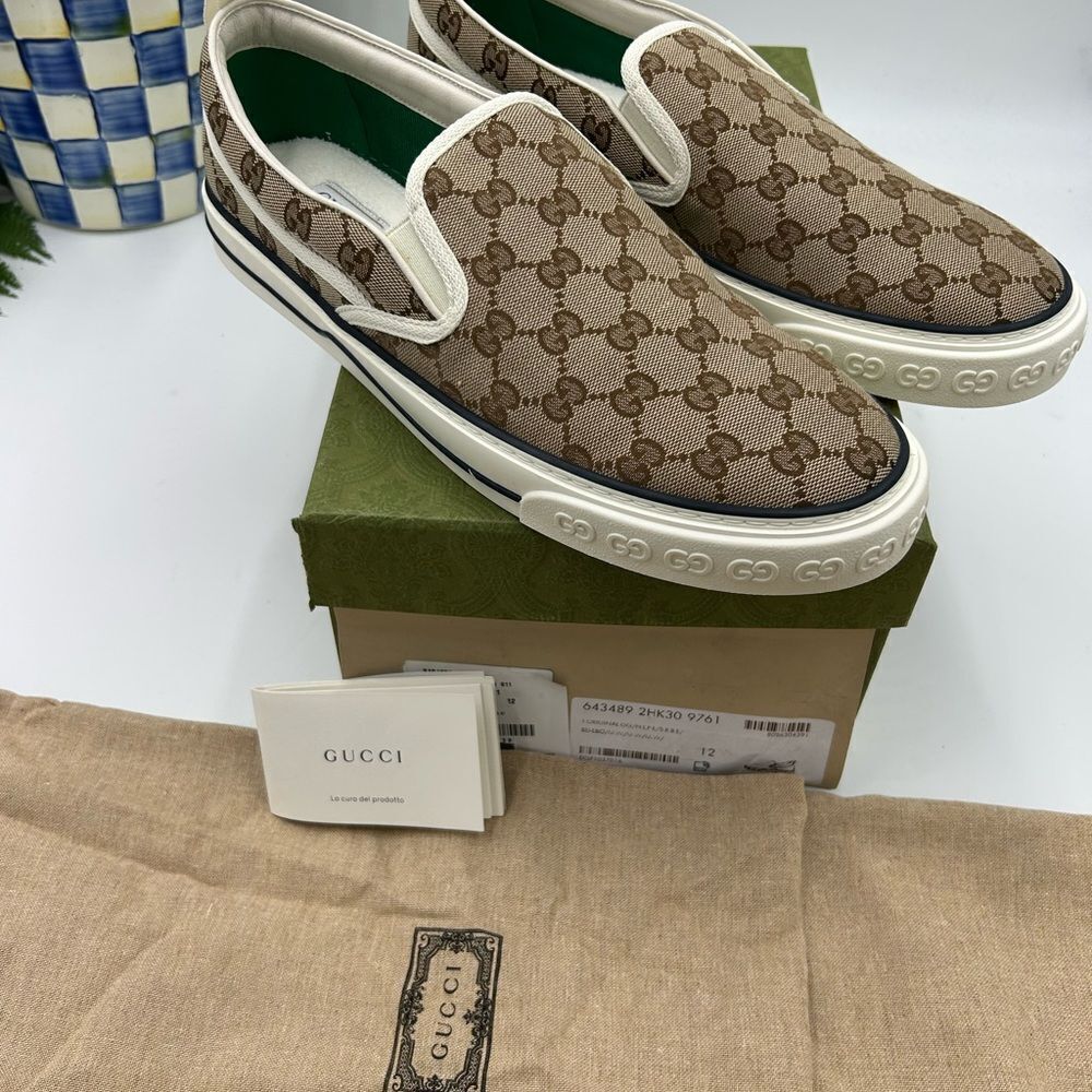 Men’s Gucci tennis 1977 low top sneakers size 12 fits 12.5 US made in Italy - Picture 8 of 8